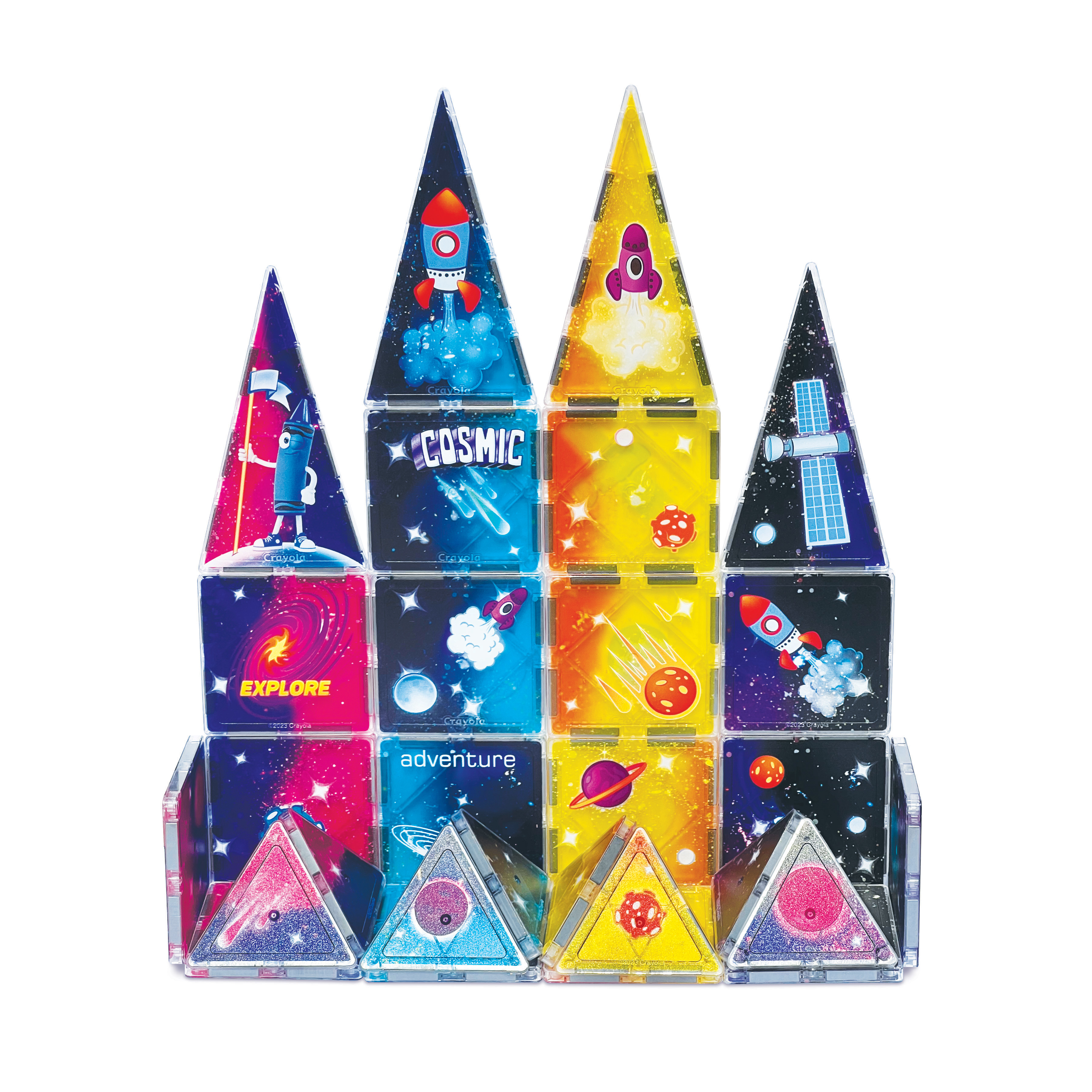 Crayola® 40 Piece Cosmic Magnetic Tile Building Set | CreateOn