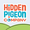 Logo of the Hidden Pigeon Company with a colorful design on a white background