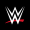WWE logo. Two stacked, stylized white ‘W’ letters with sharp angled lines, crossed by a red slash underneath.