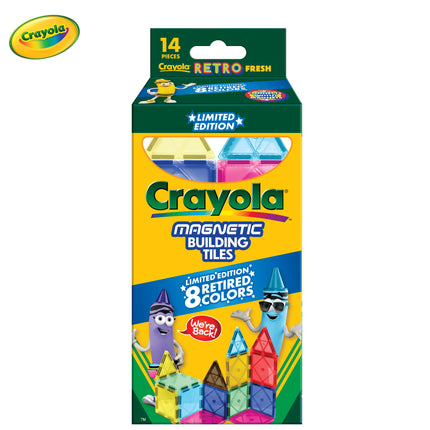 Crayola Retro Colors Magnetic Tiles 14-Piece Building Set