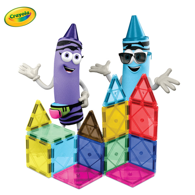 Crayola Retro Colors Magnetic Tiles 14-Piece Building Set