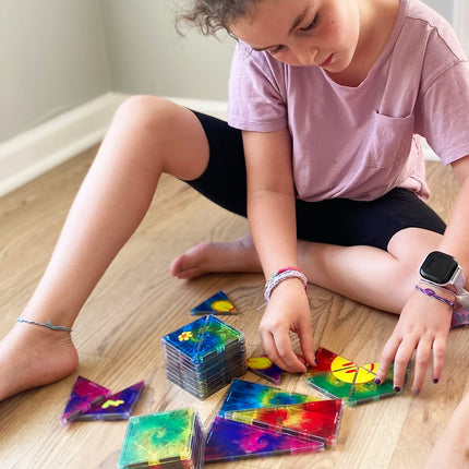 Crayola Tie-Dye Magnetic Tiles 40-Piece Building Set