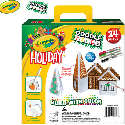 Crayola Doodle Holiday Gingerbread House 24-Piece Magnetic Building Set