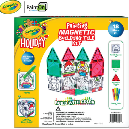 Crayola Painton Holiday Magnetic Tiles 18-Piece Set