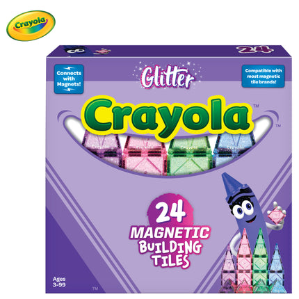 Crayola Glitter 24-Piece Magnetic Tile Building Set
