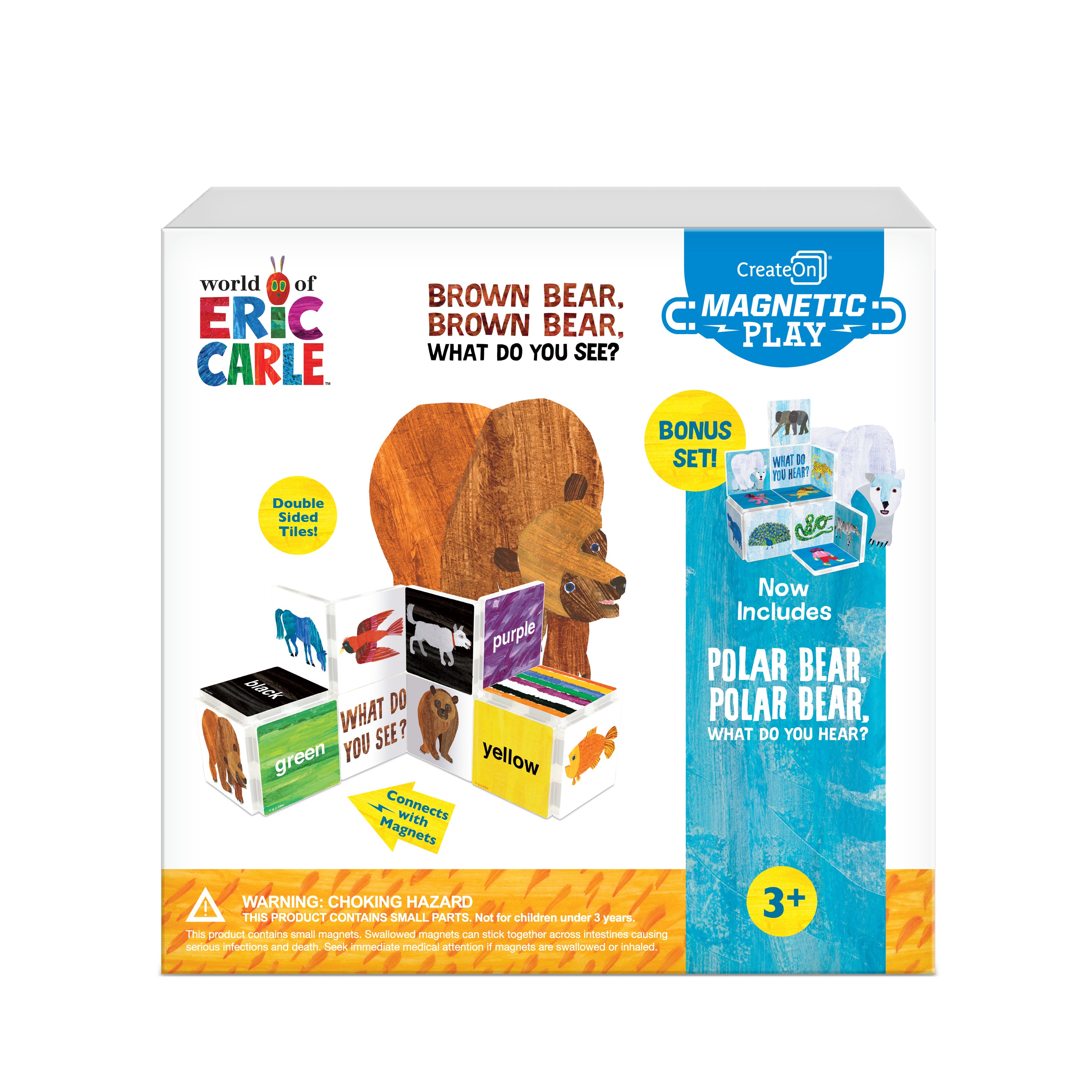 Box of 'Brown Bear, Brown Bear, What Do You See?' educational toy set by Eric Carle with magnetic play feature.