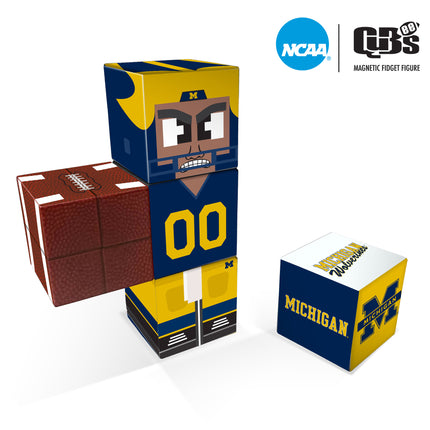 Michigan Wolverines Magnetic Qubees Fidget Building Cubes Home Jersey