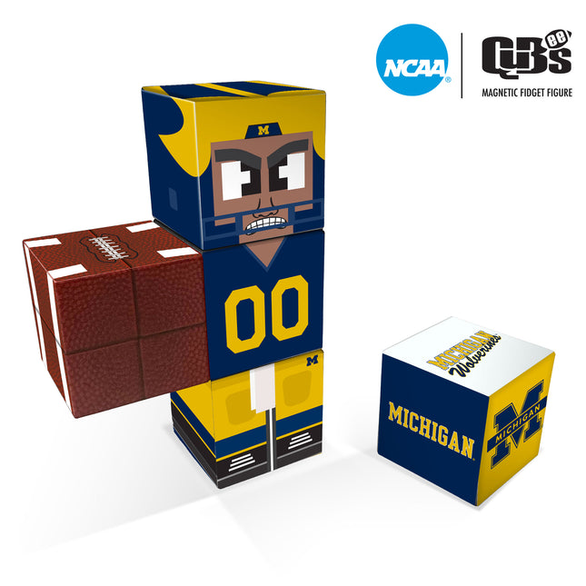 Michigan Wolverines Magnetic Qubees Fidget Building Cubes Home Jersey