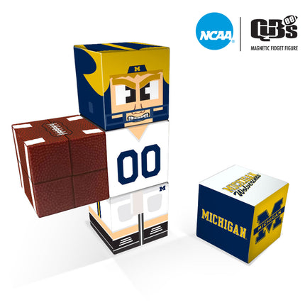 Michigan Wolverines Magnetic Qubees Fidget Building Cubes Away Jersey