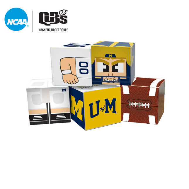 Michigan Wolverines Magnetic Qubees Fidget Building Cubes Away Jersey