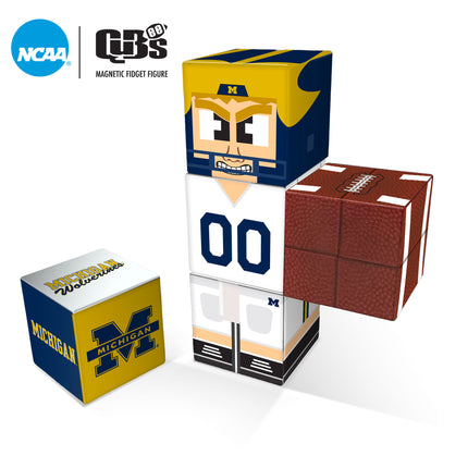 Michigan Wolverines Magnetic Qubees Fidget Building Cubes Away Jersey