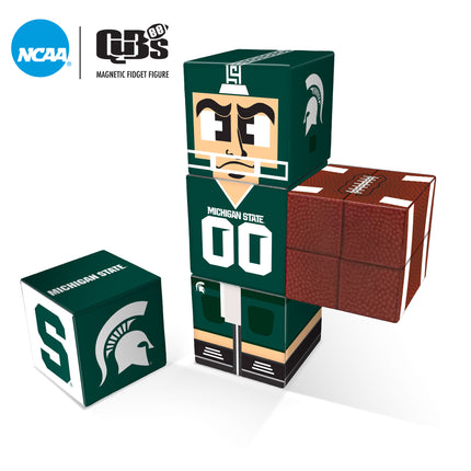 MICHIGAN STATE SPARTANS Magnetic Qubees Fidget Building Cubes Home Jersey