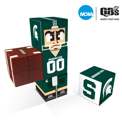 MICHIGAN STATE SPARTANS Magnetic Qubees Fidget Building Cubes Home Jersey