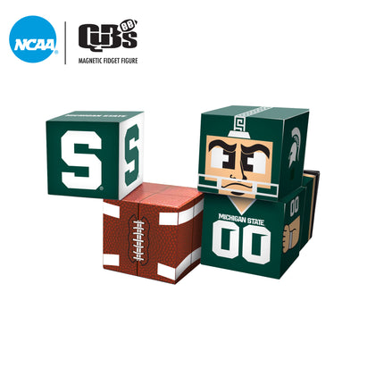 MICHIGAN STATE SPARTANS Magnetic Qubees Fidget Building Cubes Home Jersey