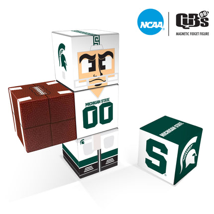 MICHIGAN STATE SPARTANS Magnetic Qubees Fidget Building Cubes Away Jersey