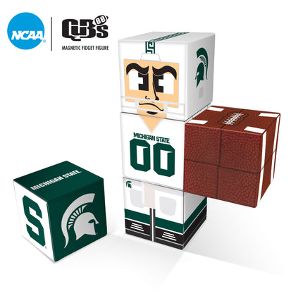 MICHIGAN STATE SPARTANS Magnetic Qubees Fidget Building Cubes Away Jersey