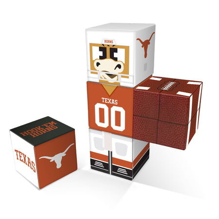 Stack of themed blocks with Texas-themed design on a white background