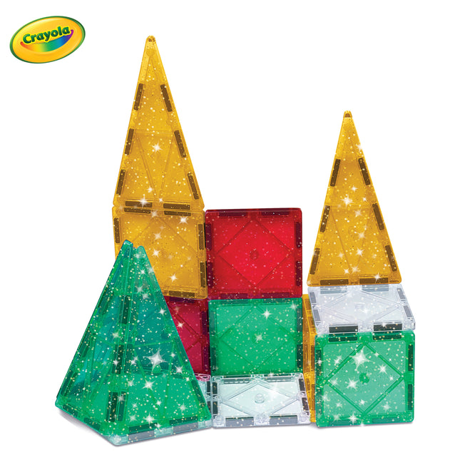 Createon Crayola Holiday Glitter Magnetic Tiles 14-Piece Set