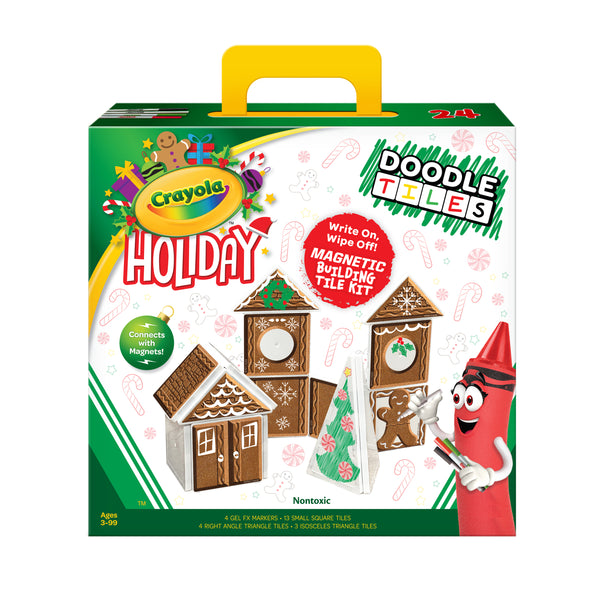 Createon Crayola Doodle Holiday Gingerbread House Magnetic Tiles