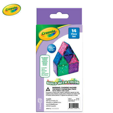 Crayola 14-Piece Glitter Magnetic Building Tile Set
