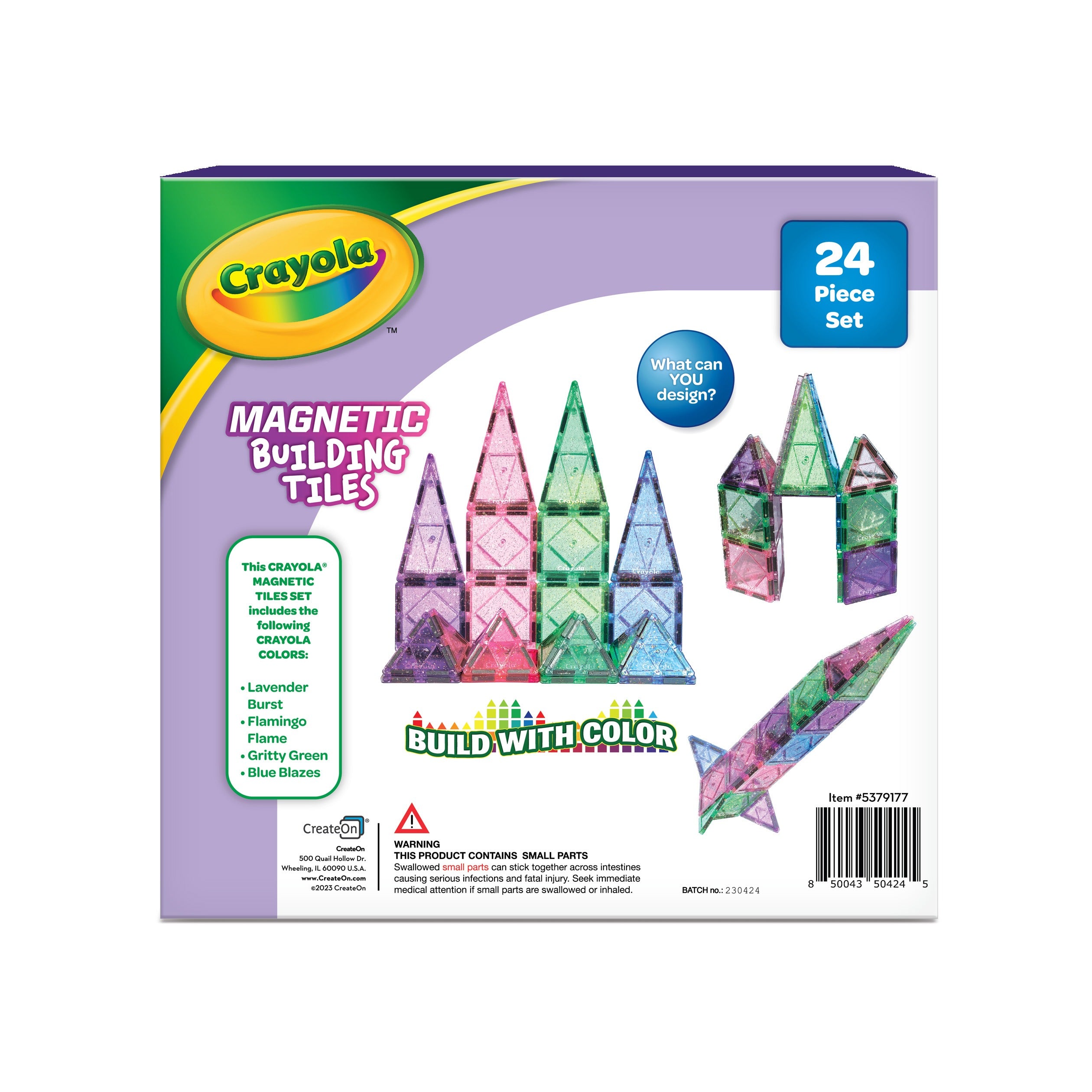 Createon Crayola Glitter Magnetic Tiles 24-Piece Set – CreateOn