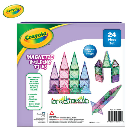 Crayola Glitter 24-Piece Magnetic Tile Building Set