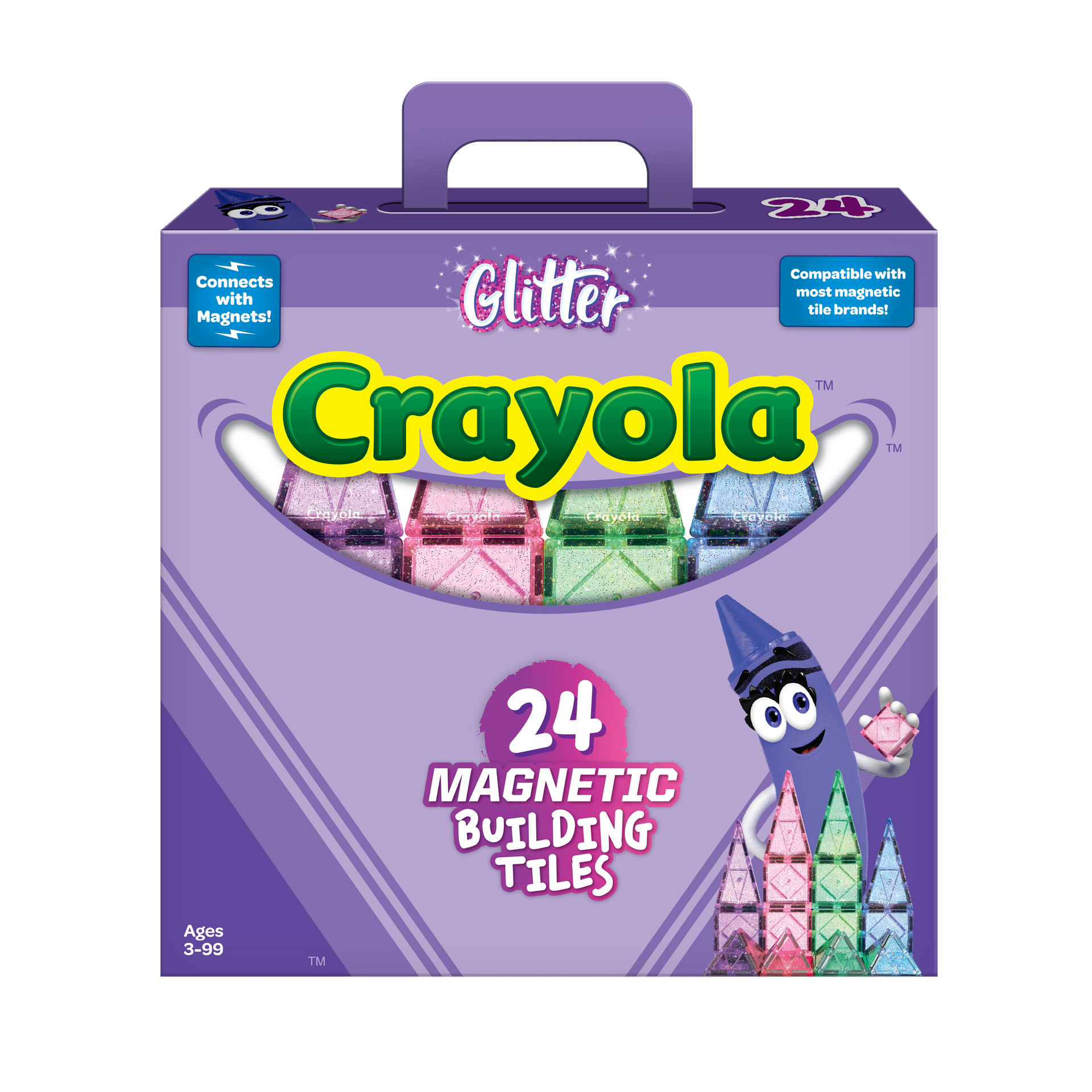 Createon Crayola Glitter Magnetic Tiles 24-Piece Set – CreateOn
