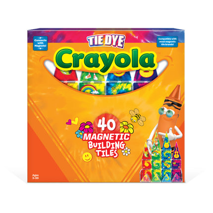 Crayola Tie-Dye Magnetic Tiles 40-Piece Building Set