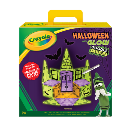 Crayola Halloween Glow Doodle Magnetic Tiles Set