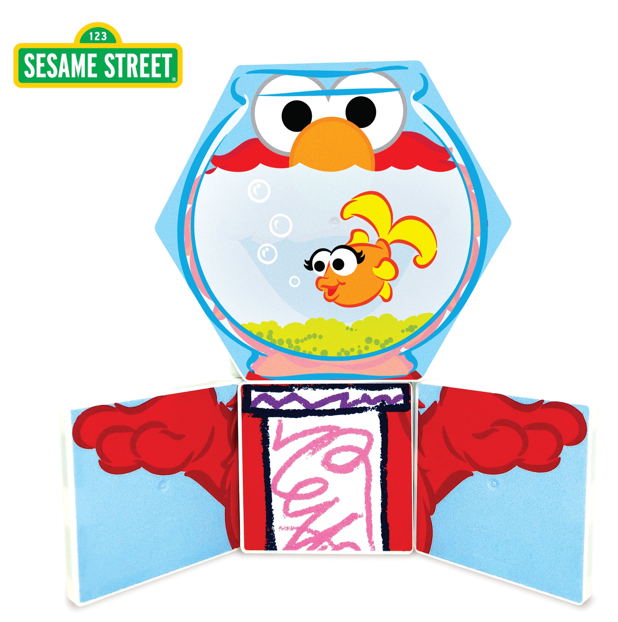 Sesame Street Colors with Elmo | Magnetic Tile Set | CreateOn