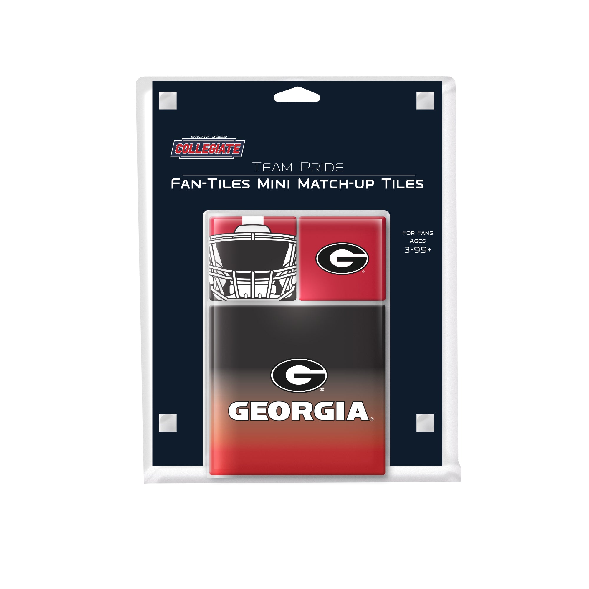 Packaged product for Georgia-themed mini match-up tiles with team logos.