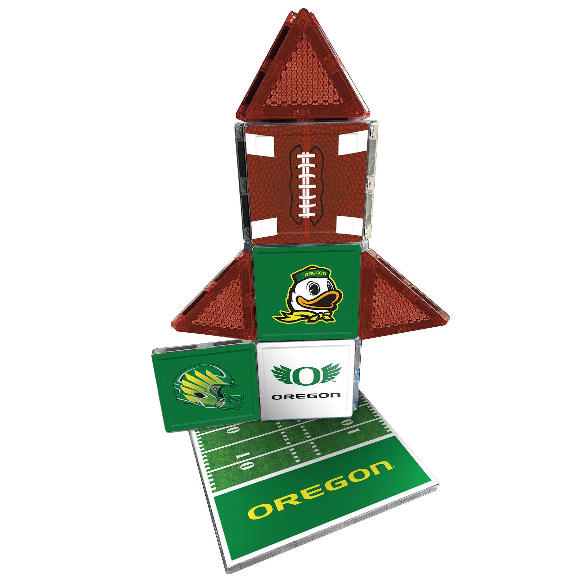 Stack of cards with a football design and 'Oregon' branding on a white background