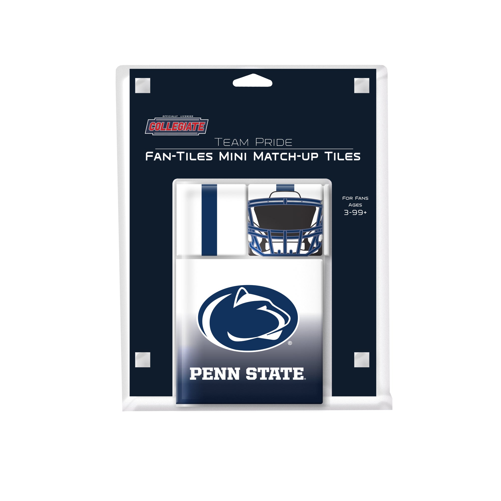 Packaging of Penn State Fan-Tiles Mini Match-Up Tiles with team logo on a white background