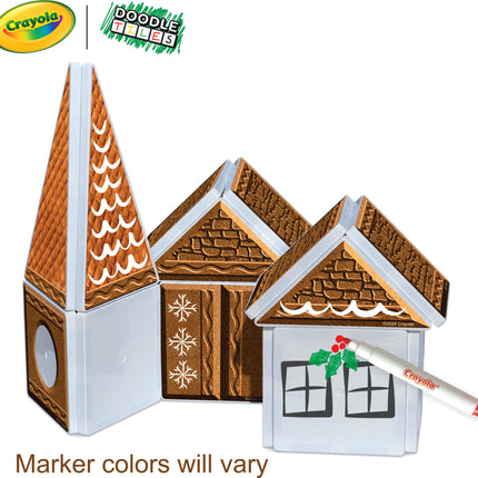 Crayola Doodle Holiday Gingerbread House 24-Piece Magnetic Building Set