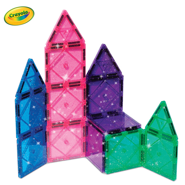Crayola 14-Piece Glitter Magnetic Building Tile Set
