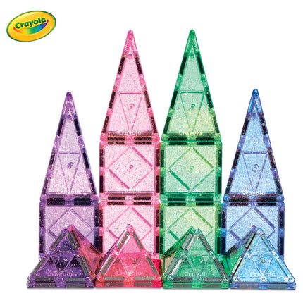 Crayola Glitter 24-Piece Magnetic Tile Building Set