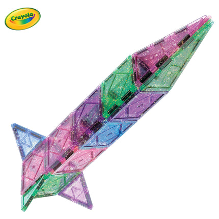 Crayola Glitter 24-Piece Magnetic Tile Building Set