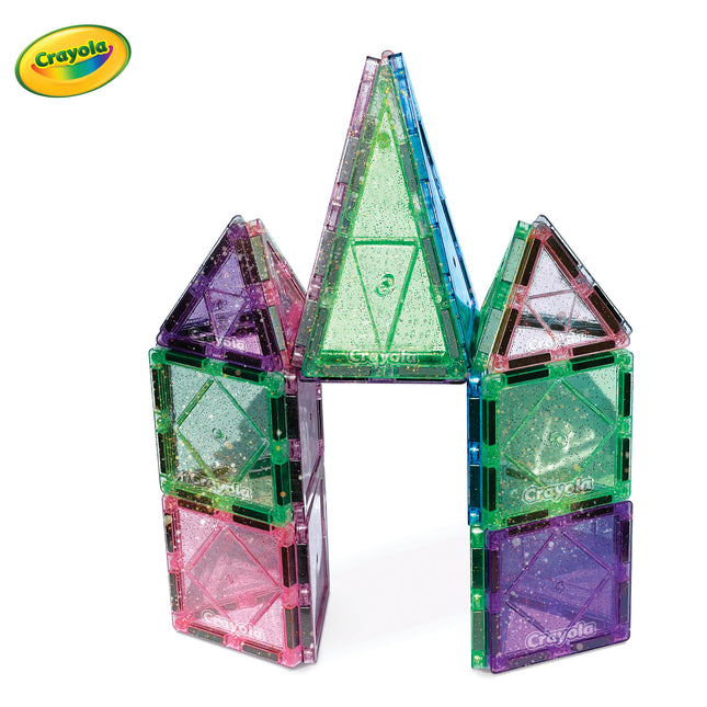 Crayola Glitter 24-Piece Magnetic Tile Building Set