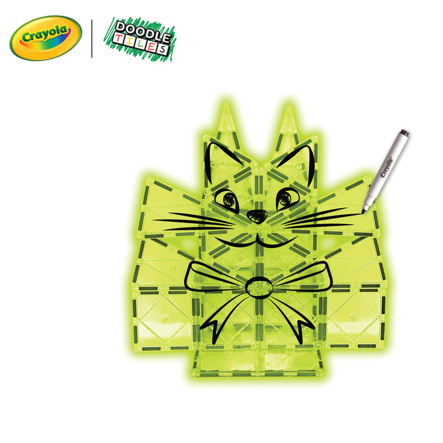 Createon Crayola Glow Doodle Magentic Tiles 30-Piece Set