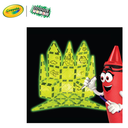 Createon Crayola Glow Doodle Magentic Tiles 30-Piece Set