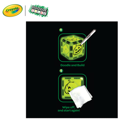 Createon Crayola Glow Doodle Magentic Tiles 30-Piece Set