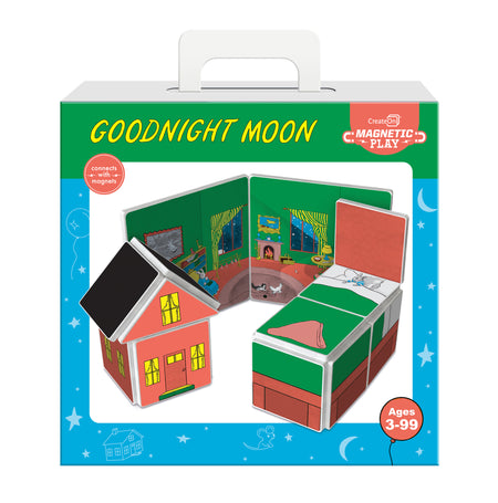 Magnetic play set packaging for 'Goodnight Moon' with colorful illustrations on a white background.