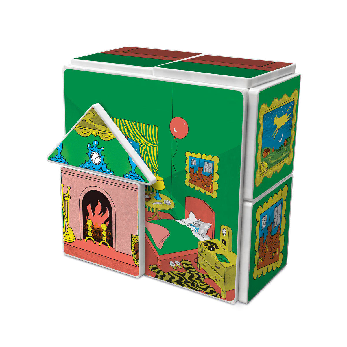 Children's book with colorful illustrations on a white background