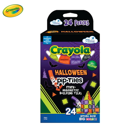 Crayola Halloween Glow Mini pip-Tiles 24-Piece Magnetic Building Set