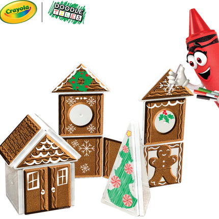 Crayola Doodle Holiday Gingerbread House 24-Piece Magnetic Building Set