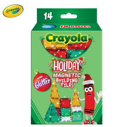 Createon Crayola Holiday Glitter Magnetic Tiles 14-Piece Set