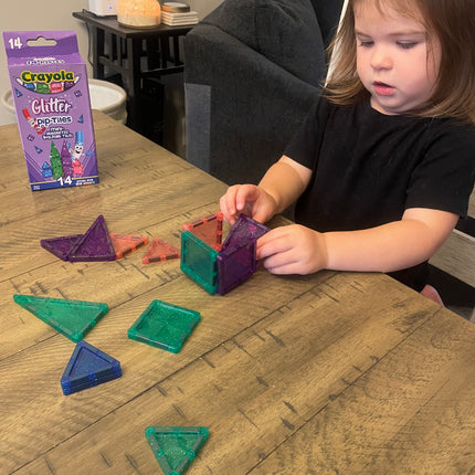 Glitter pip-Tiles 14-Piece Magnetic Building Set