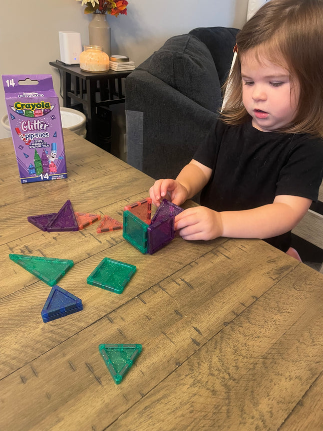 Glitter pip-Tiles 14-Piece Magnetic Building Set