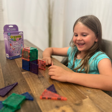 Crayola Glitter Magnetic Pip-Tiles 24 Piece Set