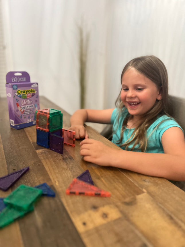 Crayola Glitter Magnetic Pip-Tiles 24 Piece Set